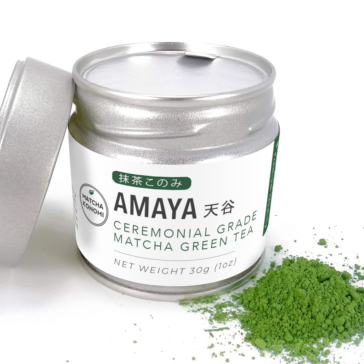 Amaya Matcha - Premium Ceremonial Japanese Matcha Green Tea Powder - First Harvest - Zero Sugar - 30g (1oz) Tin