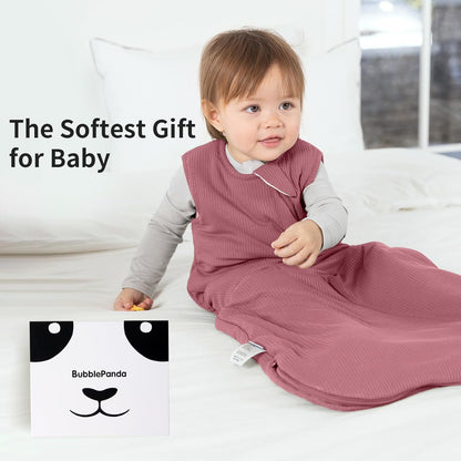 BubblePanda Bamboo Sleep Sack - Breathable 1.0 Tog Wearable Blanket for Newborns 0-6 Months