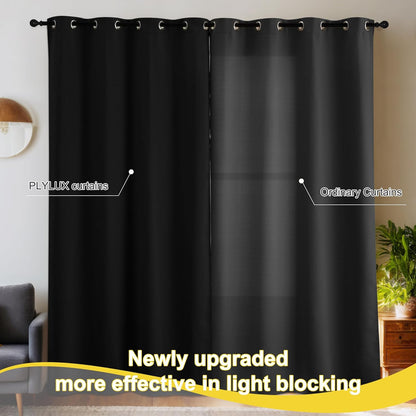 NICETOWN 100% Blackout Curtains - Thermal Insulated Grommet Drapes, 84" Long | 52" W x 84" L, 2 Panels