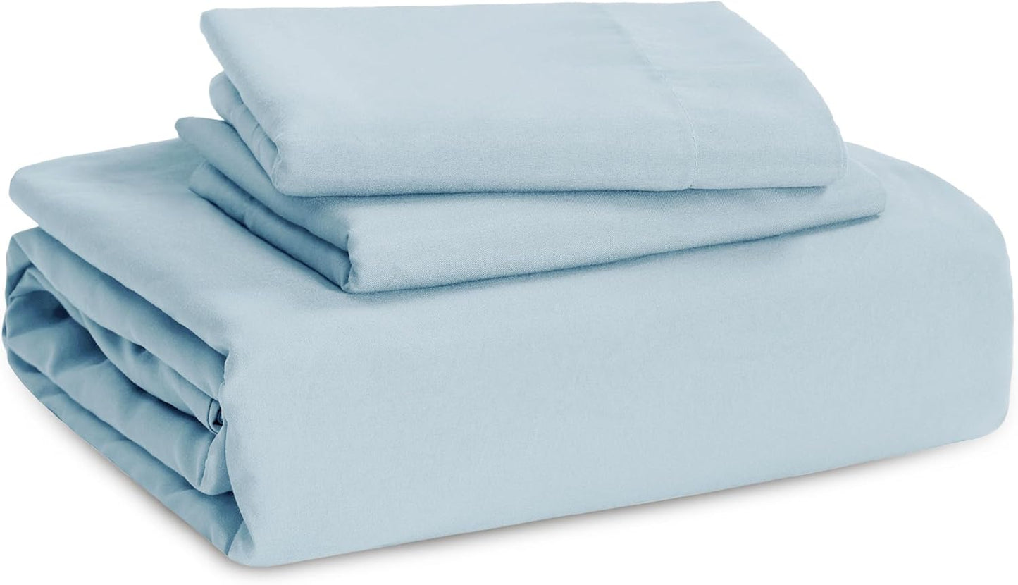 Bedsure Sky Blue Duvet Cover Set - Extra Soft Prewashed Cotton-Like Polyester | Twin/Twin XL Size, 2 Pieces