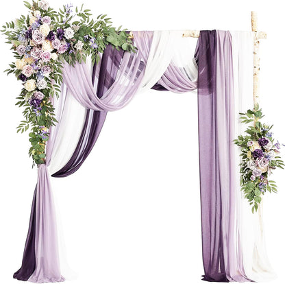 Skiennix Chiffon Wedding Arch Draping Fabric - Baby Blue Sheer 29 in x 20 ft for Bridal Events | Elegant Backdrop Decor