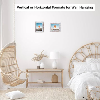JCJMY 3x4 Picture Frame - Rustic White Wall Hanging & Tabletop Display | Shatter-Resistant Plexiglass