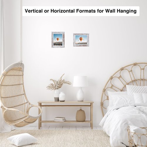 JCJMY 3x4 Picture Frame Rustic White for Wall Hanging or Tabletop, Wall Mounting Horizontally or Vertically, 3 x 4 Wall Gallery Poster Photo Frame with Shatter Resistant Plexiglass, Rustic White
