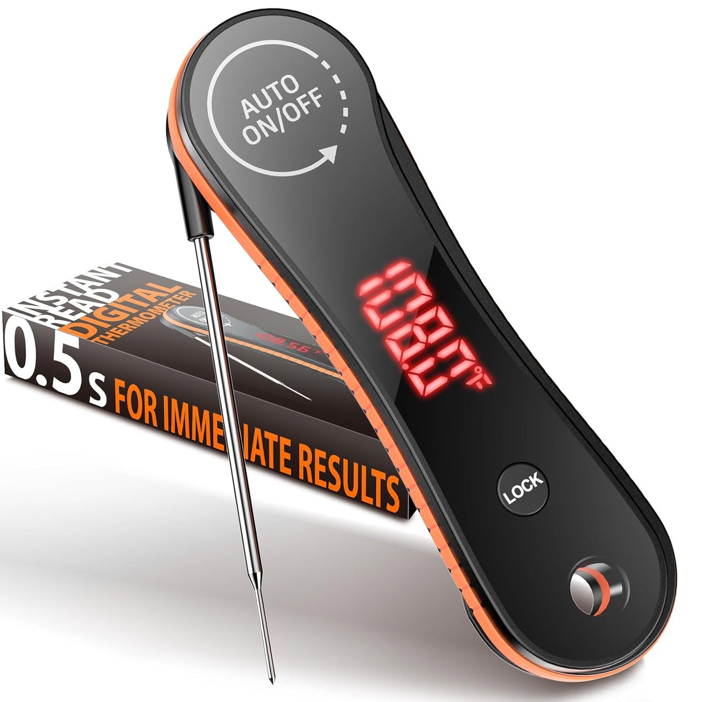 Skiennix Digital Meat Thermometer - Instant Read in 0.5 Seconds | ±0.5°F Accuracy, Waterproof Design