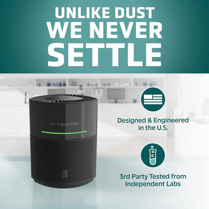 GermGuardian Airsafe+ HEPA Air Purifier for Home, Large Rooms Up To 1043 Sq. Ft. with HEPA Air Filter, UV-C Light & Air Quality Sensor, AC3000B, Black