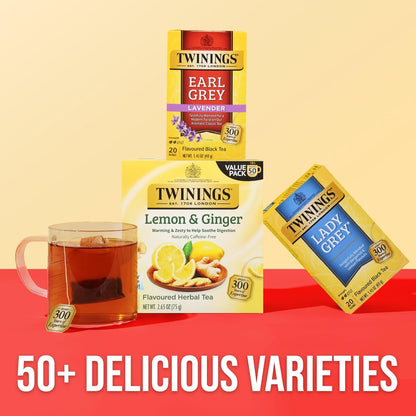 Twinings Earl Grey Lavender Black Tea - Citrus & Bergamot Flavor, 20 Individually Wrapped Bags