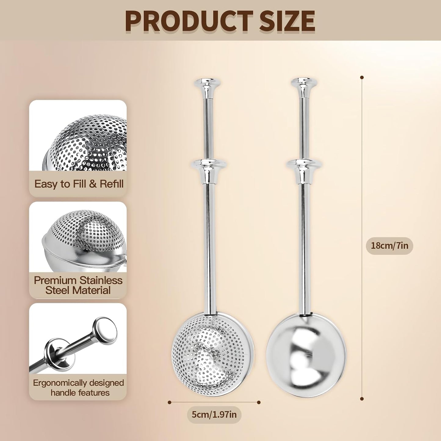 Skiennix Flour Duster - Stainless Steel Sugar Shaker & Powder Sifter | 2-Piece Set for Baking