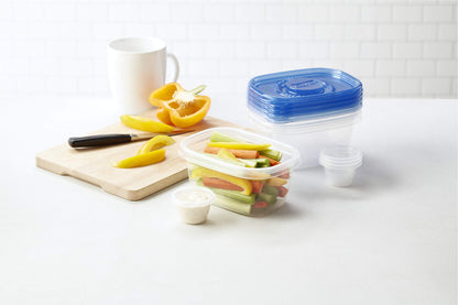 GladWare To Go Snack Food Storage Containers | Medium Rectangle Food Containers | Food Storage Container Holds 24 Ounces of Food | Glad Snack Food Containers, 4 Count Set