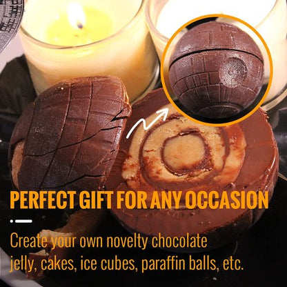 Happyou Whiskey Ice Ball Mold Death Star Ice Cube Mold,Great Star Wars Gifts for Men (4 Packs+1 Bottle Opener+Tray)