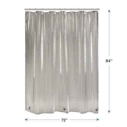 AmazerBath Extra Long Shower Curtain Liner, Clear Black Shower Liner 84 Inches Long, 72x84 Plastic Shower Curtain Liners, Cute Tall Shower Liner, PEVA Bathroom Shower Curtain Liners & 3 Magnets