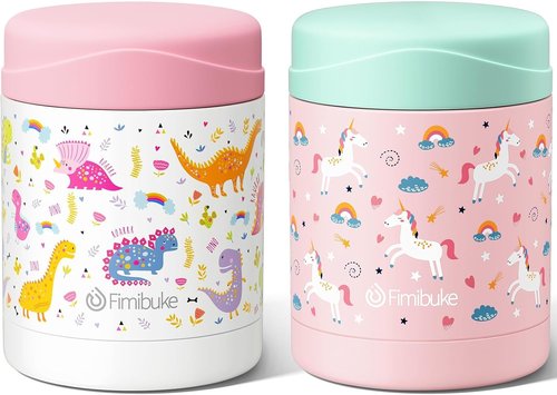 Fimibuke Insulated Kids Food Jar - 12 Oz BPA-Free Stainless Steel | Leakproof Vacuum Lunch Container for School