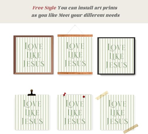 LARTSFRO Coquette Wall Art Decor - Inspirational Bible Verse Posters | Sage Green Bow Design, 10x10 Inch Set of 4