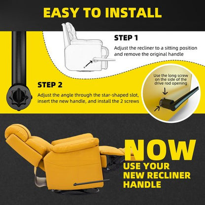 ARAHFUN Oversized Recliner Handle, Aluminum Alloy Material, Chair Lever Extender for Oversized Recliner Handles, Helps Elderly Operate Recliners Easily, for 5/8 inch Drive Tube