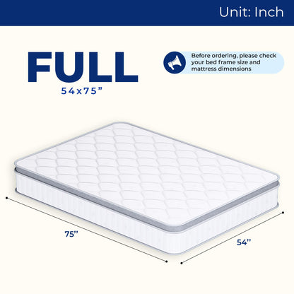 Neo Sleep Full Size Mattress, 12 Inch Hybrid Comfort & Supportive Mattress in a Box, Cooling Gel Memory Foam and Pocket Springs with Pressure Relief, CertiPUR-US Certified, Medium Firm