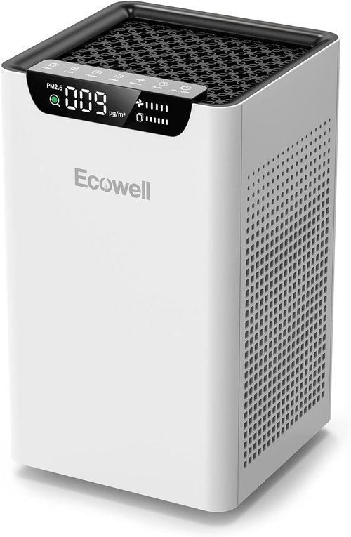 ECOWELL Air Purifier - Large Room Coverage Up to 1185 Ft² | Air Quality Monitor & Dual-Sided Intake