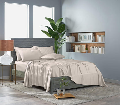 Pure Bamboo Twin Sheets - Luxuriously Soft 100% Organic Viscose Bed Sheet Set | Cooling & Durable (Twin, Creme)