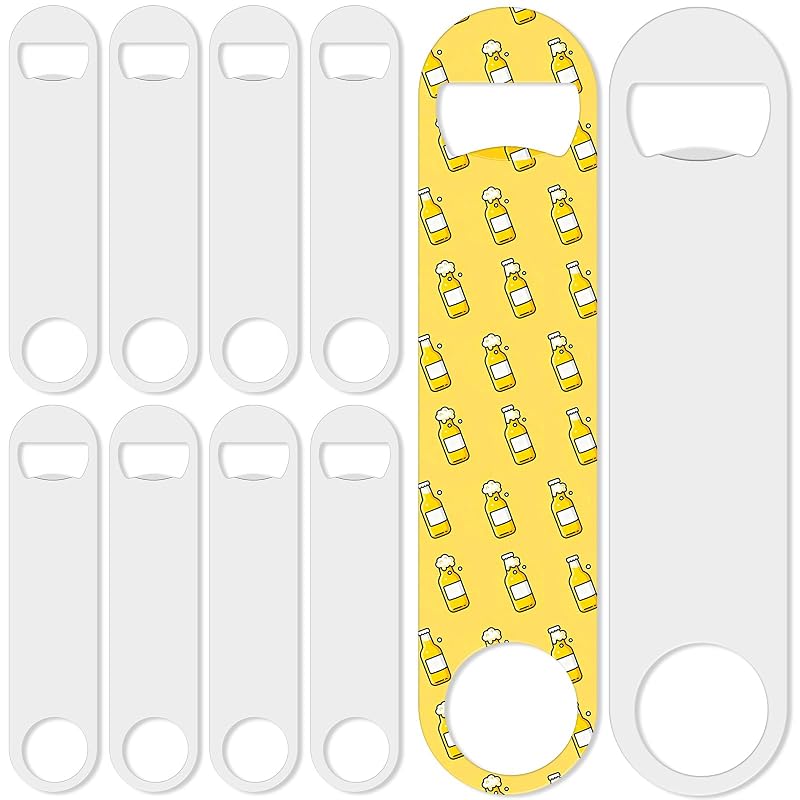 10 Pcs Sublimation Blank Bottle Opener – White Stainless Steel, Credit Card Size 2.09x3.35 Inch, Includes 10 PCS Variation