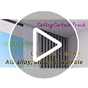 White Aluminum Double Curtain Track 6ft No-Drill Ceiling Mount