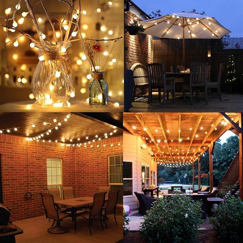 Warm White 20ft USB Powered Globe String Lights — 40 LED Fairy Lights for Indoor Outdoor Decor