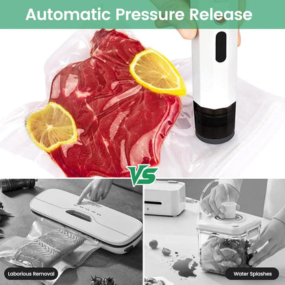 Powerful Handheld Vacuum Sealer - Compact Food Preservation Machine with 30 Reusable Bags