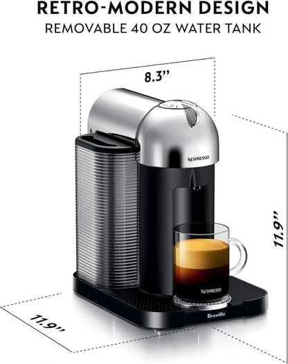 Breville Nespresso Vertuo Coffee & Espresso Maker - Sleek Chrome Design for Perfect Brews