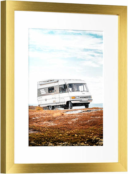 PEALSN 11x14 Picture Frame - Elegant Gold Design for 8x10 Photos with Mat or 11x14 Without Mat