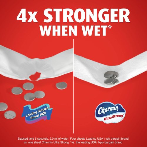 Charmin Ultra Strong Toilet Paper - 6 Mega Rolls (24 Regular) | 2-Ply, Soft & Durable