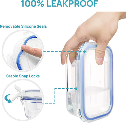 Vtopmart Glass Food Storage Containers - 8 Pack with Airtight Lids | BPA Free, Microwave & Oven Safe