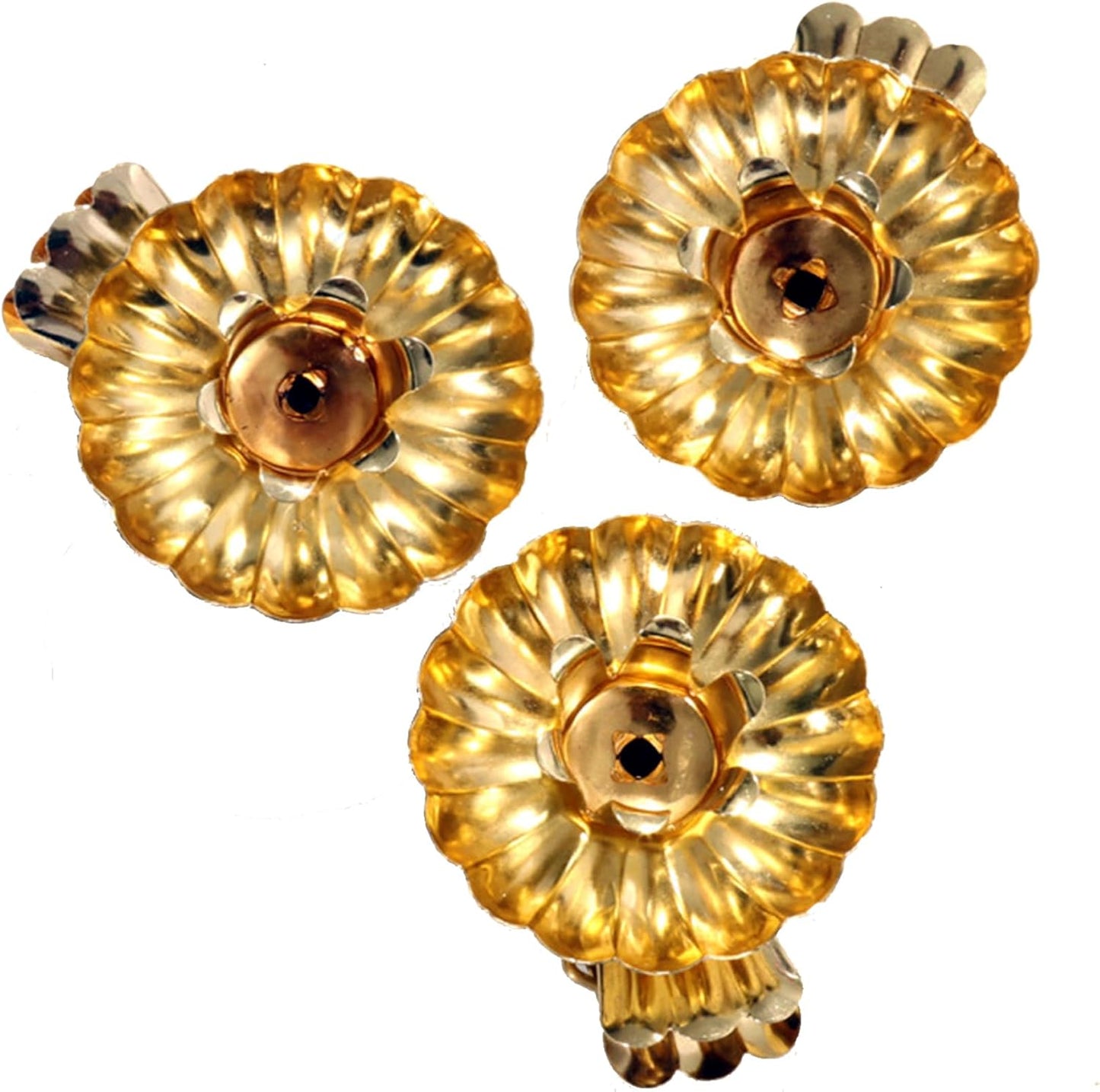 Skiennix Gold Flower-Shaped Candle Holders - 20PCS Clip-On Design for Christmas & Special Occasions