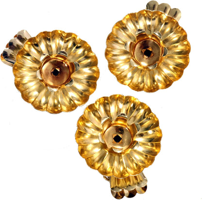 Skiennix Gold Flower-Shaped Candle Holders - 20PCS Clip-On Design for Christmas & Special Occasions