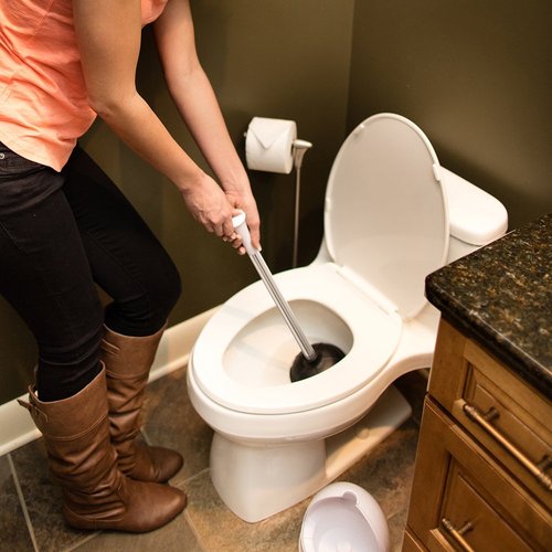 Kleen Freak 23-in. Heavy-duty Toilet Plunger with Twister Caddy 3019000, Versatile Bathroom Accessory Set and Apartment Must-have, Toilet and Plunger for Bathroom with Toilet Caddy