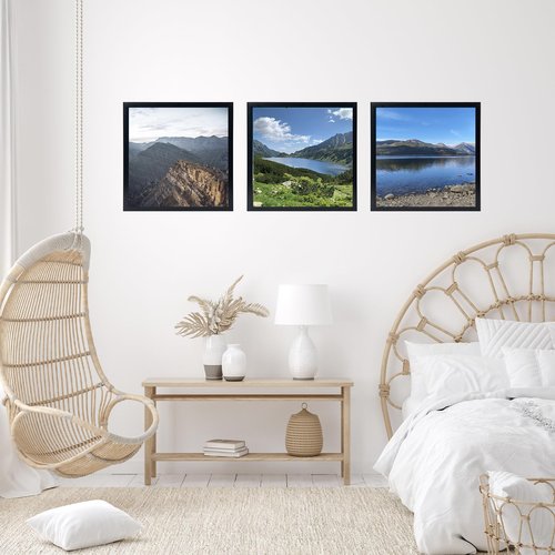 JCJMY 13x13 Picture Frame Black for Wall Hanging, Wall Mounting Horizontally or Vertically, 13 x 13 Square Wall Gallery Poster Photo Frame with Shatter Resistant Plexiglass, Black