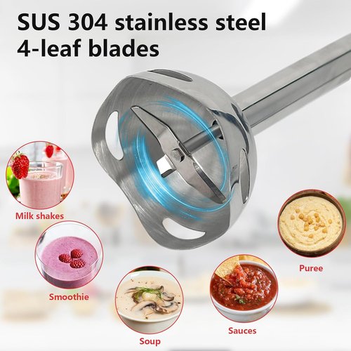 Liebe&Lecker Immersion Blender - 300W Handheld Mixer with Stainless Steel Blades & 2 Speeds | Perfect for Shakes, Purees, Baby Food
