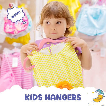 HOUSE DAY Velvet Kids Hangers - 60 Pack Premium Non-Slip 14 Inch Blush Pink Hangers for Children's Closet