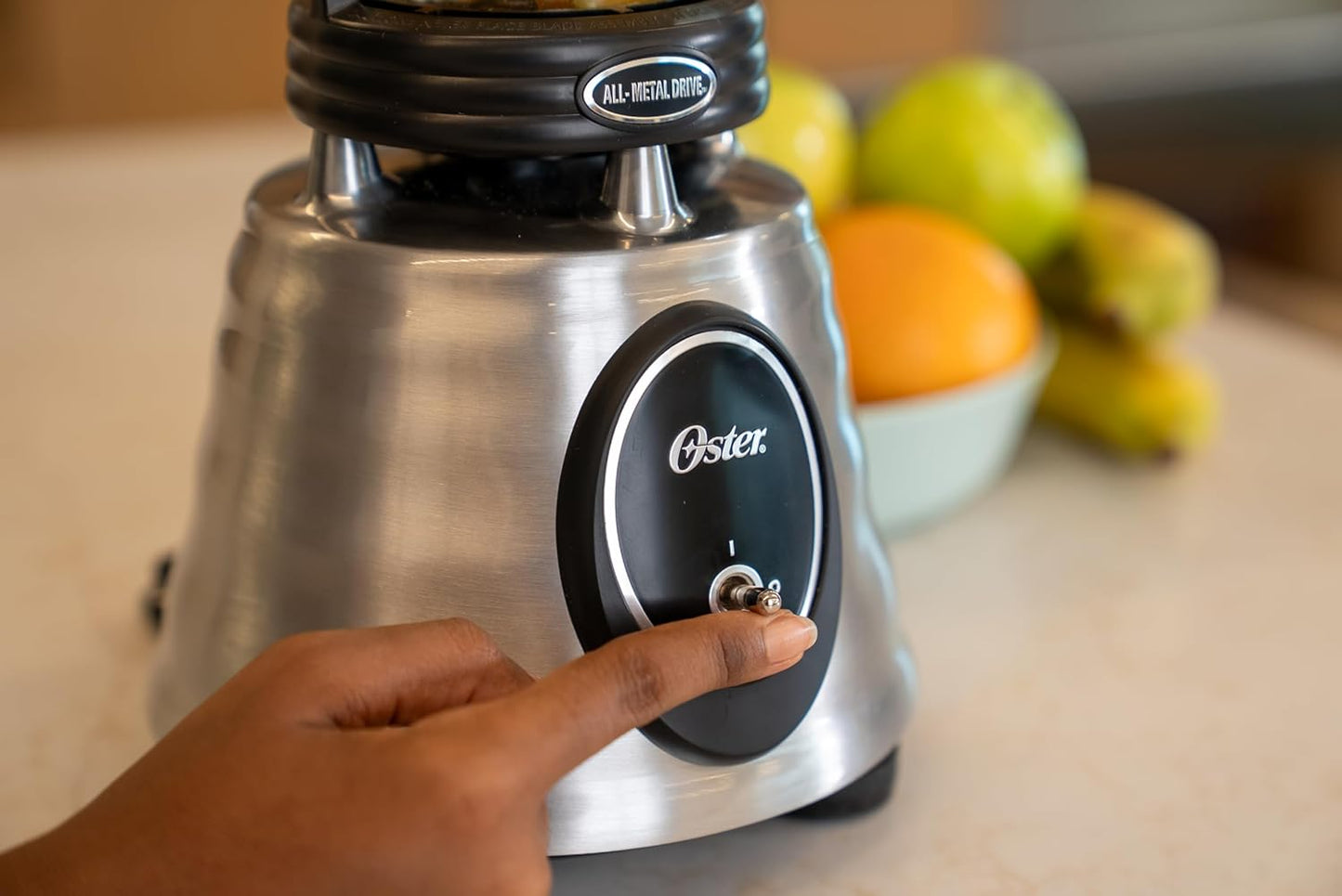 Oster Classic Series Blender - 1000W Power, 6-Cup Glass Jar, Stainless Steel Finish