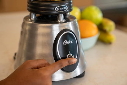 Oster Classic Series Blender - 1000W Power, 6-Cup Glass Jar, Stainless Steel Finish