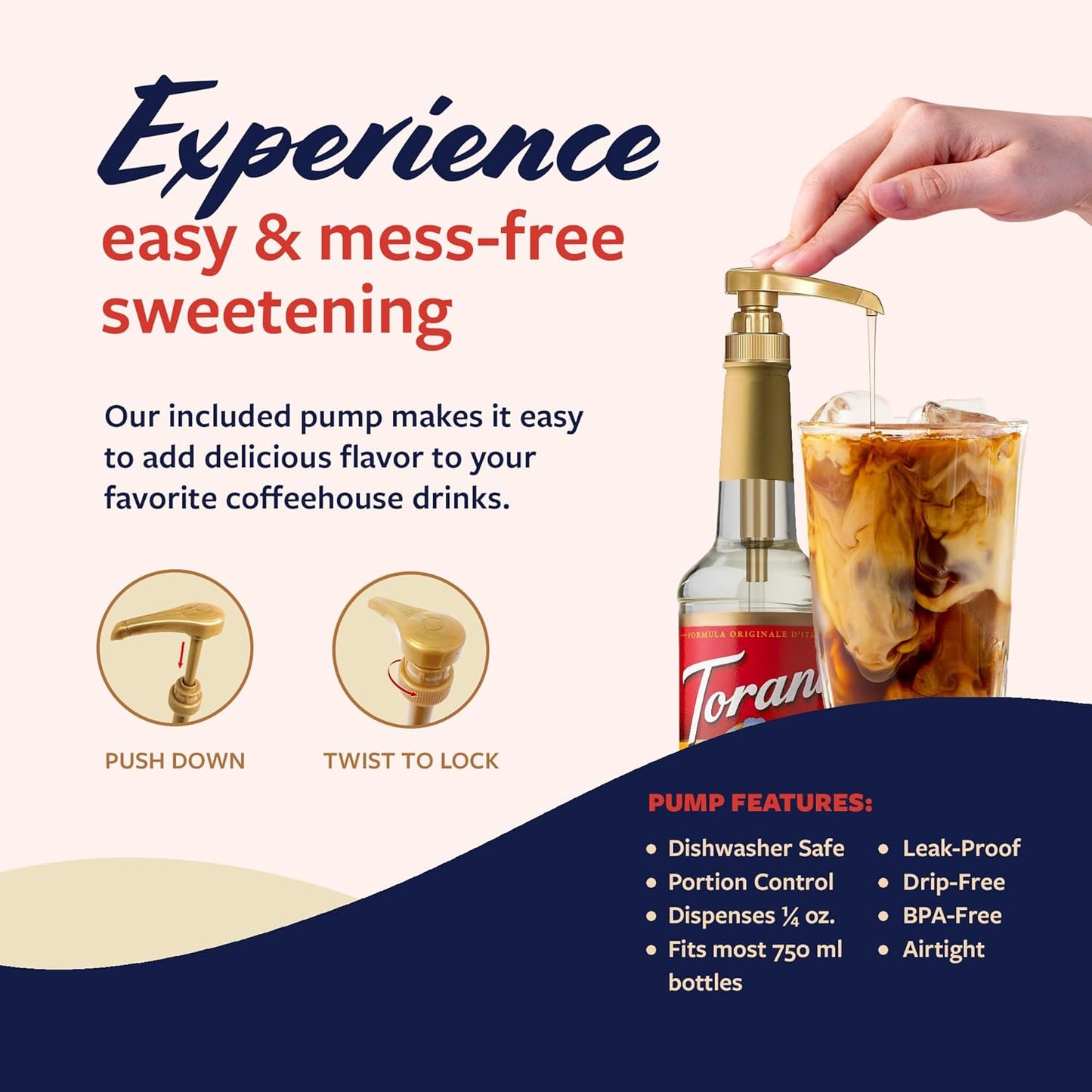 Torani Syrups - Brown Sugar Cinnamon & Vanilla Coffee Syrup Variety 2-Pack | 25.4 Fl Oz Each, Pumps Included