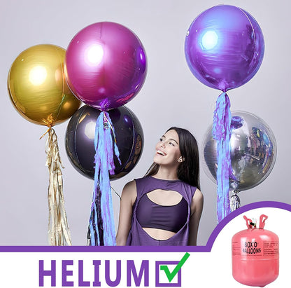 PartyWoo Metallic Purple Foil Balloons - 22 Inch Jumbo Round Mylar Balloons for Birthday & Halloween Decor