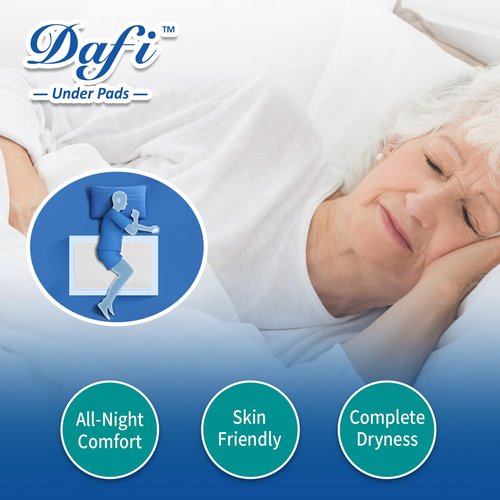 DAFI Disposable Bed Pads Extra Large 30”x 36”(50 Count) Adult Incontinence Underpads, Effective Odor Control Pee Pads, Chucks Pads, Super Absorbent Protection for Elderly, Adults, Baby