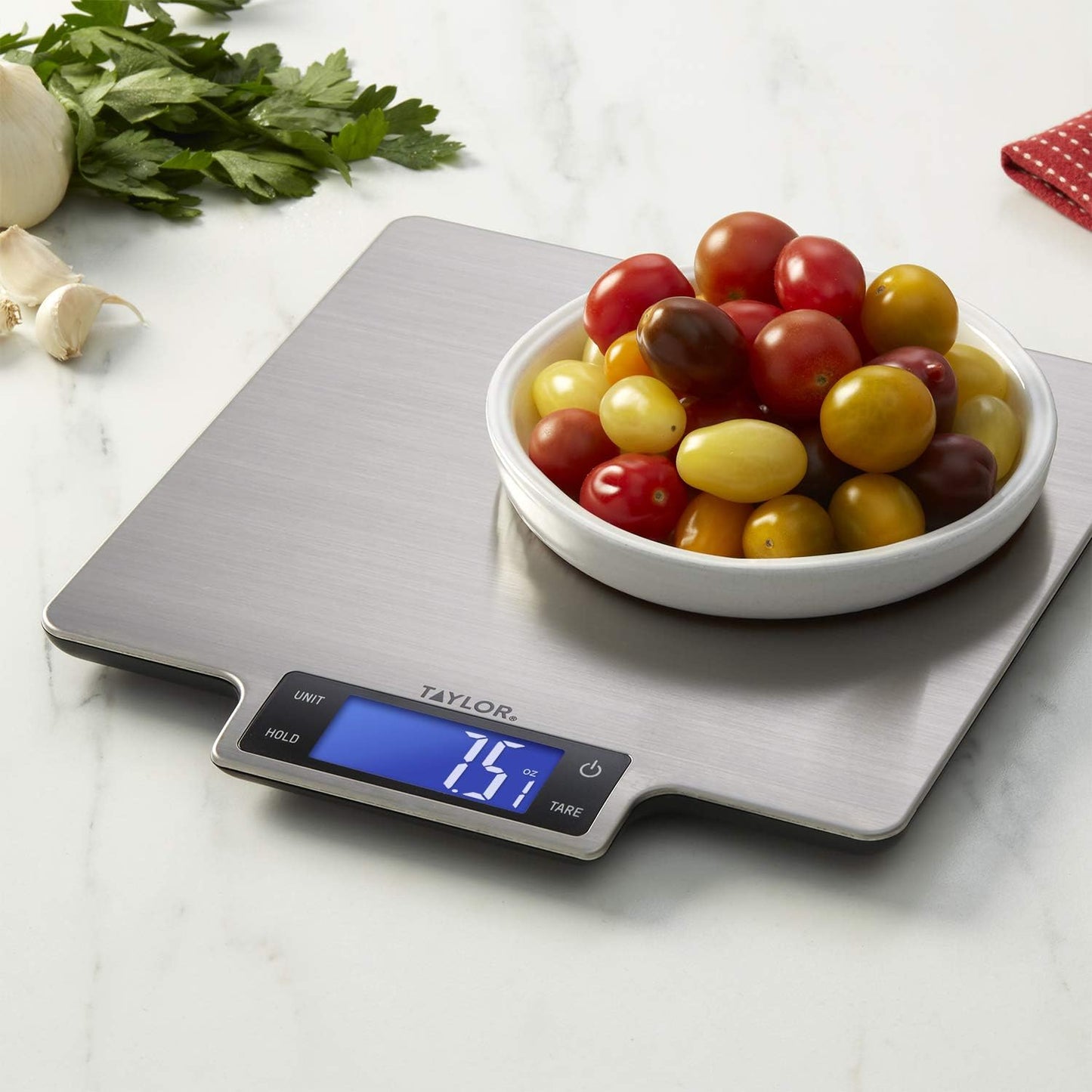 Taylor 22lb Ultra-Precise Digital Kitchen Scale - Stainless Steel Design, Silver Finish