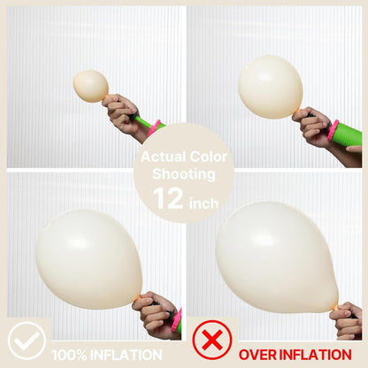 PartyWoo Beige Balloons - 140-Piece Arch Kit with Various Sizes for Weddings & Celebrations | Cream & Ivory