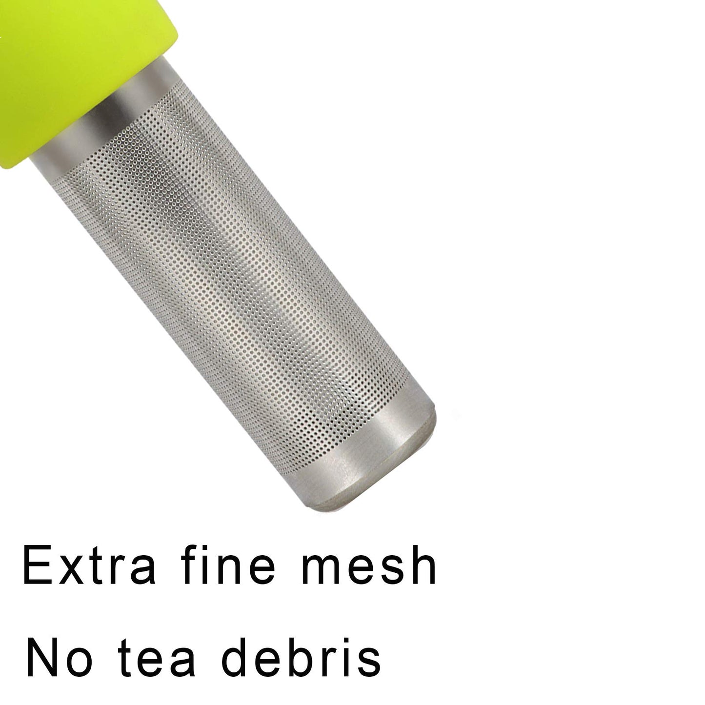 2 Pack Loose Leaf Tea Steeper Fine Mesh Tea Infuser with Silicone Handle Stainless Steel Tea Ball for Loose Tea, Gray and Green