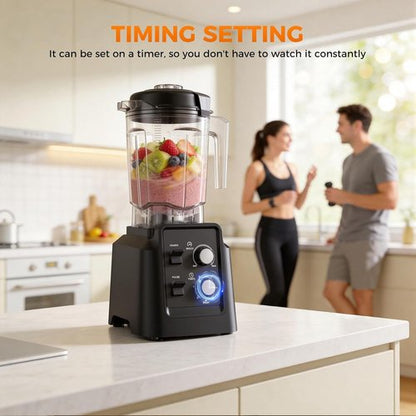 1800W Professional Blender by [Brand Name] - 6-Blade Smoothie Maker with Grinder, Self-Cleaning, 68oz & 27oz Dishwasher Safe Jars