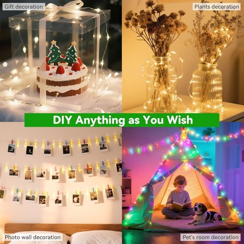 Lovelite Fairy Lights - 34 Color Changing String Lights | 40FT, 120 LEDs, Waterproof, Remote Control