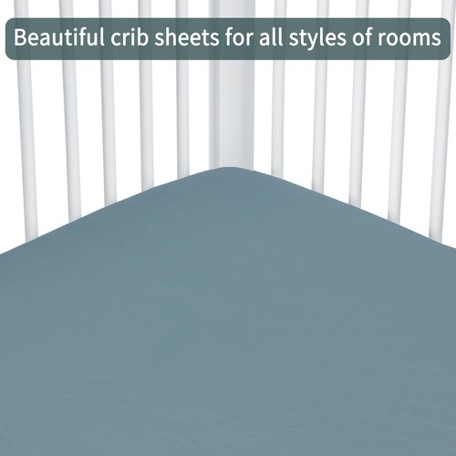 GUNTAIL Baby Crib Sheets for Boys Girls, 2 Pack Fitted Crib Sheet for Standard Crib and Toddler Mattress, Soft Microfiber Baby Sheet 52x28x8in. (Dark Green & Dark Grey)