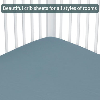 GUNTAIL Baby Crib Sheets for Boys Girls, 2 Pack Fitted Crib Sheet for Standard Crib and Toddler Mattress, Soft Microfiber Baby Sheet 52x28x8in. (Dark Green & Dark Grey)