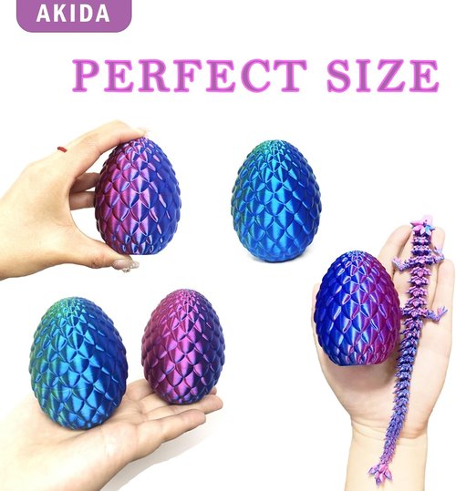 Dragon Egg Fidget Toy - 3D Printed Mystery Dragon Eggs | 2 Pack for Easter Basket Stuffers