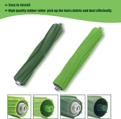LOVECO Replacement Parts for iRobot Roomba E, I & J Series - 2 Rubber Brushes, 8 Filters, 8 Brushes