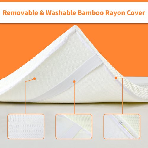 HOMBYS Memory Foam Massage Bed Mattress Topper with Removable Cover, Massage Table Mattress Topper with Elastic Bands, Non-Slip Lash Bed Cushion Only (Bed Not Included) 73"x24"x3"