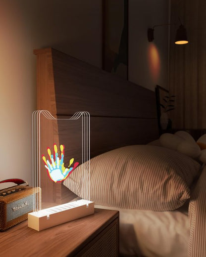 Family Handprint Kit with Light, Baby Hand and Footprint Kits, Family Gifts Keepsake for New Parent and Newborn, Cat Design